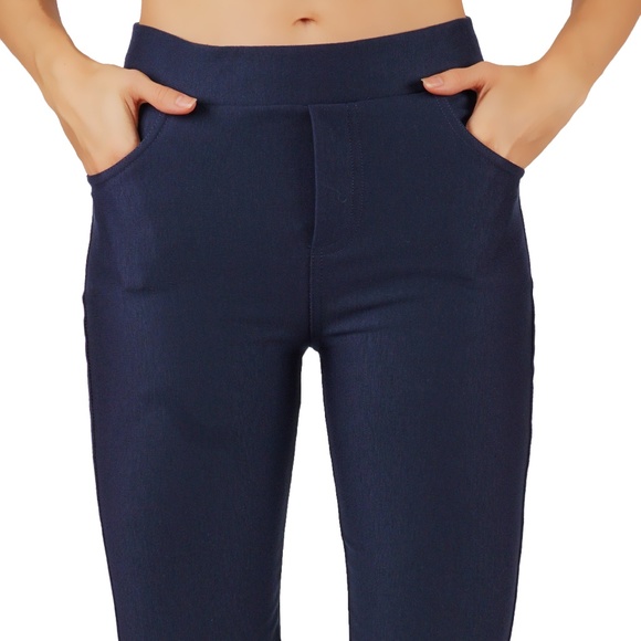 Ponte Knit Slim Fit Shorts Pull-Up Style Leggings - Picture 1 of 3
